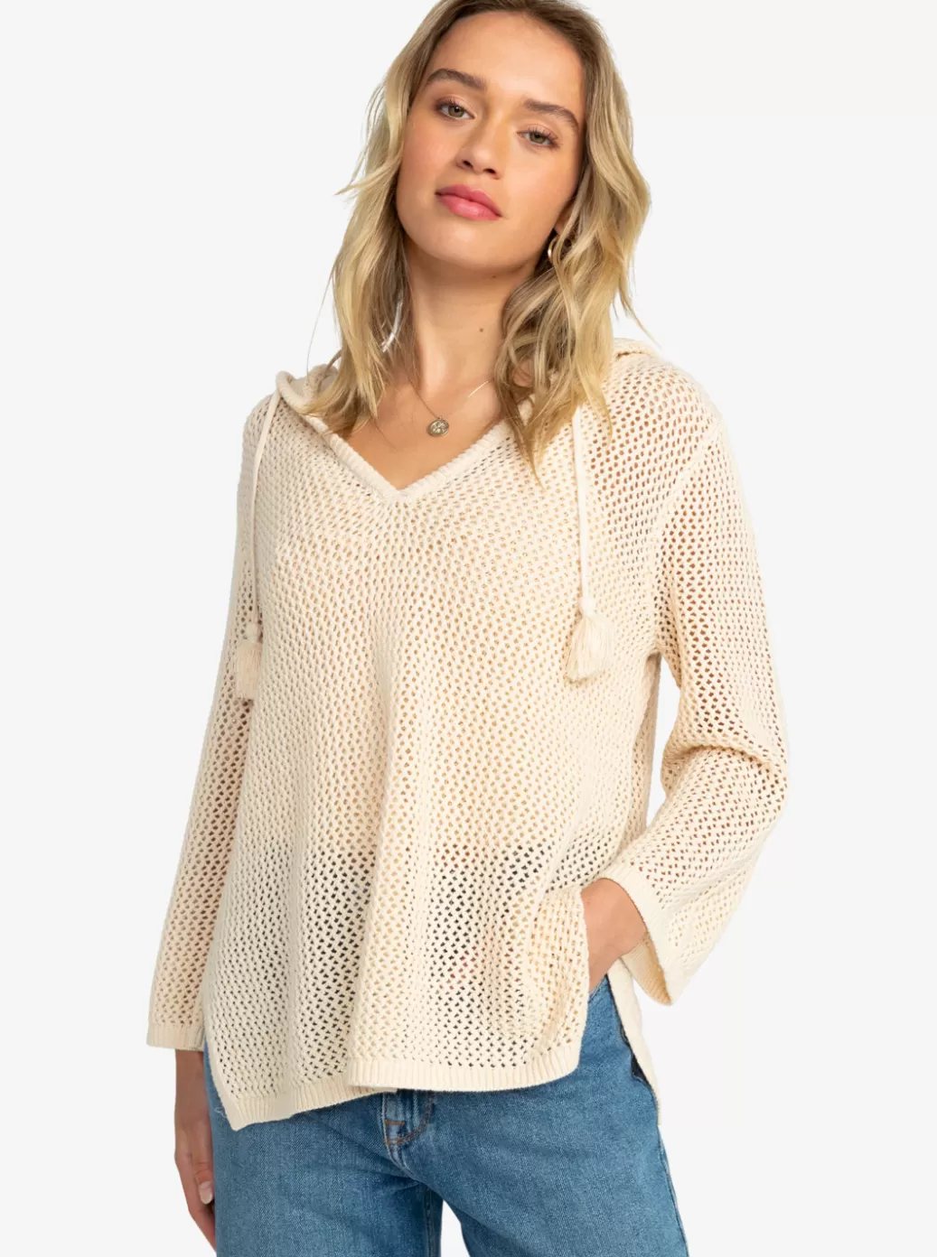 Sweaters | WOMEN ROXY After Beach Break Poncho Hoodie Tapioca