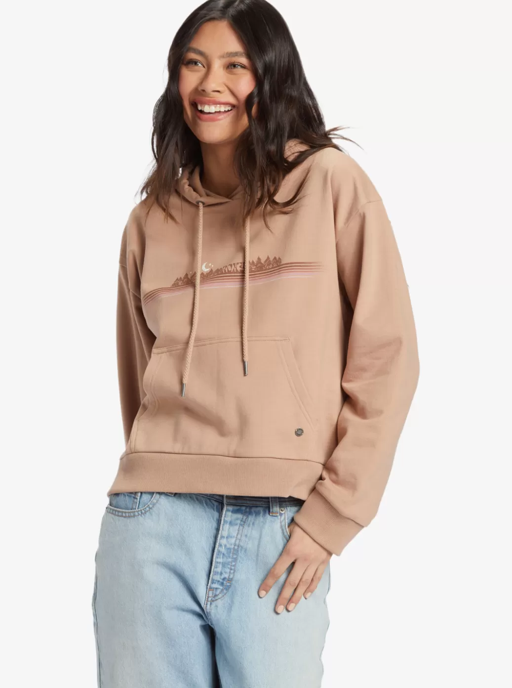 Loungewear | Fleece & Hoodies | WOMEN ROXY Afternoon Hike Hoodie Pullover Sweatshirt Warm Taupe