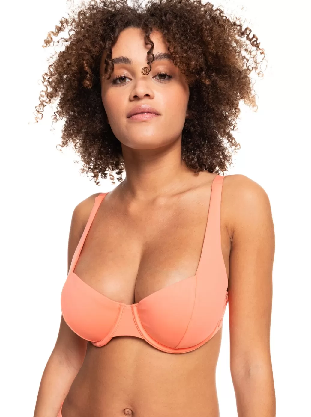 Bikini Tops | Bikinis | WOMEN ROXY Beach Classics  Underwired D-Cup Bikini Top Fusion Coral