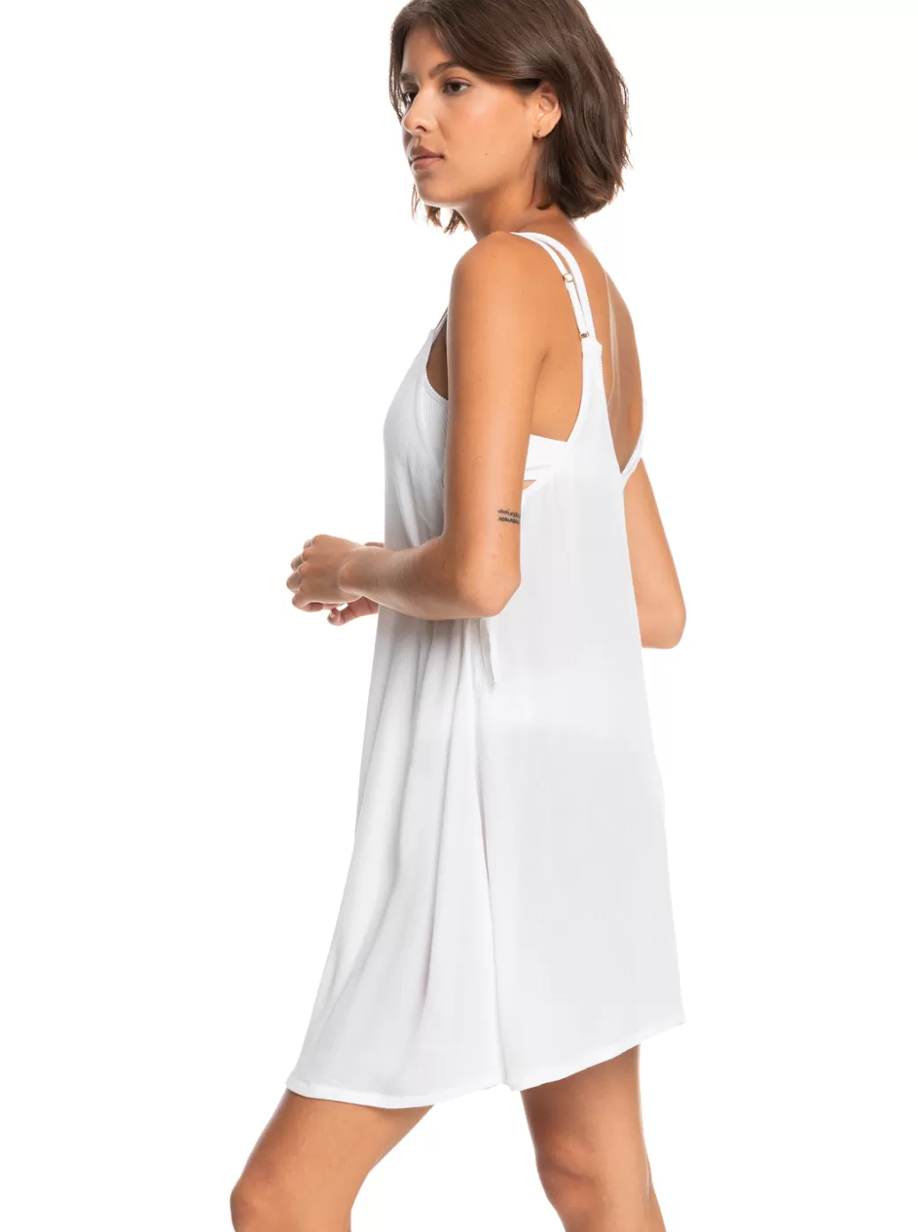 Cover Ups | WOMEN ROXY Beachy Vibes Solid Beach Cover-Up Dress Bright White