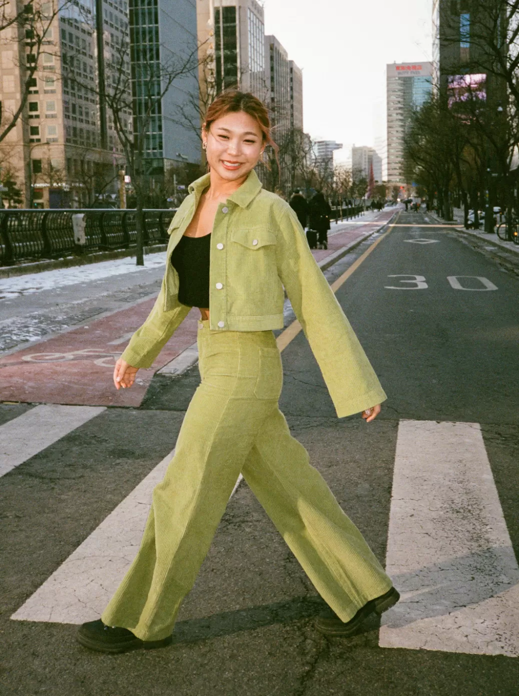 Chloe Kim | Jackets | Tops | WOMEN ROXY Chloe Kim Cropped Corduroy Jacket Woven Shirt Iguana