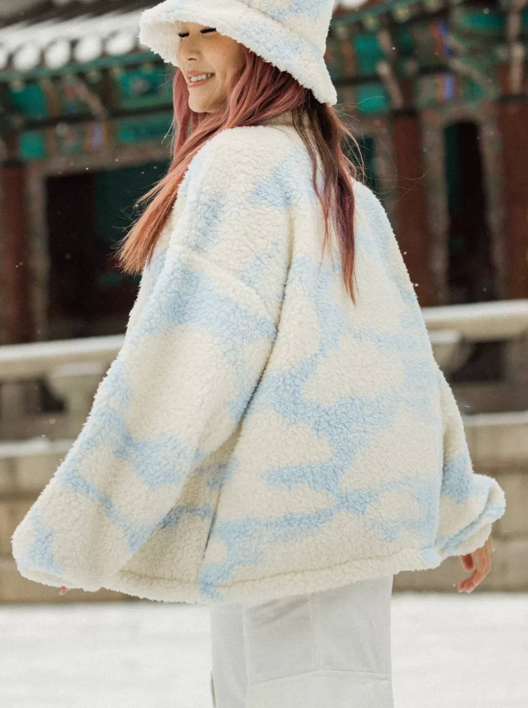 Chloe Kim | Fleece & Hoodies | WOMEN ROXY Chloe Kim In The Clouds Sherpa Full-Zip Fleece Halogen Blue Clouds