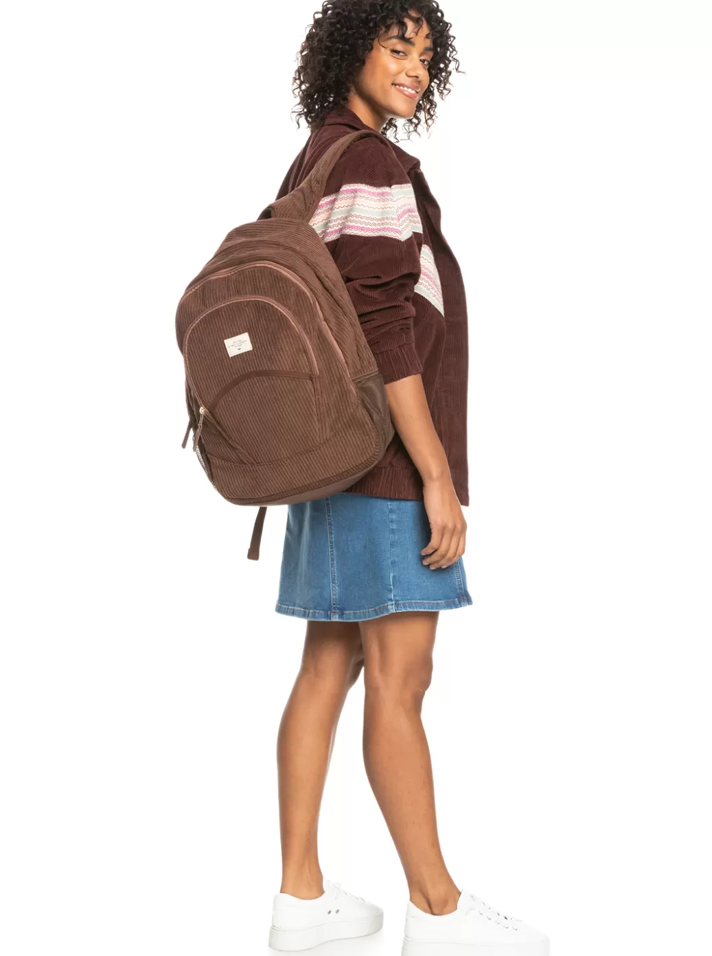 Backpacks | WOMEN ROXY Cozy Nature Large Corduroy Backpack Bitter Chocolate