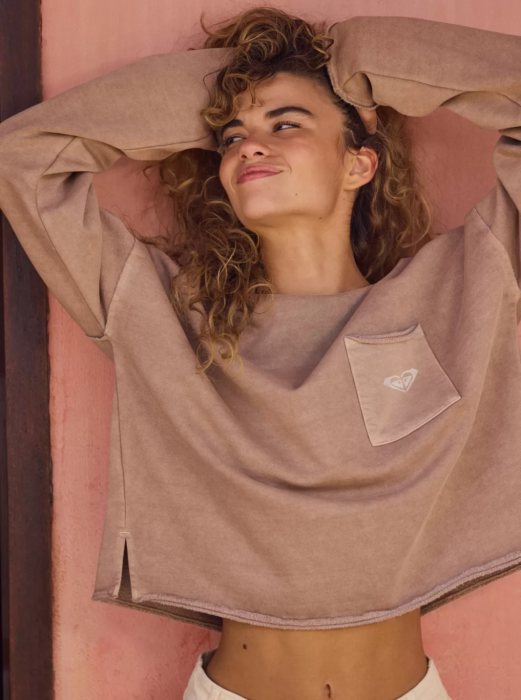 Loungewear | Fleece & Hoodies | WOMEN ROXY Doheny Crew Pullover Sweatshirt Root Beer