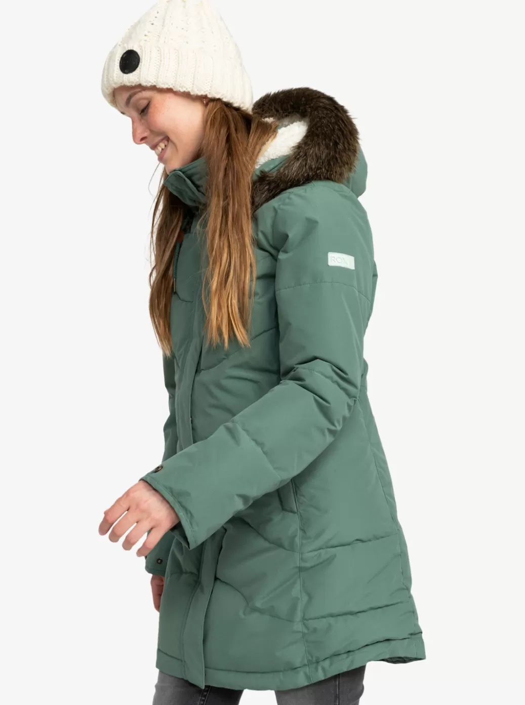 Winter Jackets | Snow Jackets | WOMEN ROXY Ellie Longline Winter Jacket Dark Forest