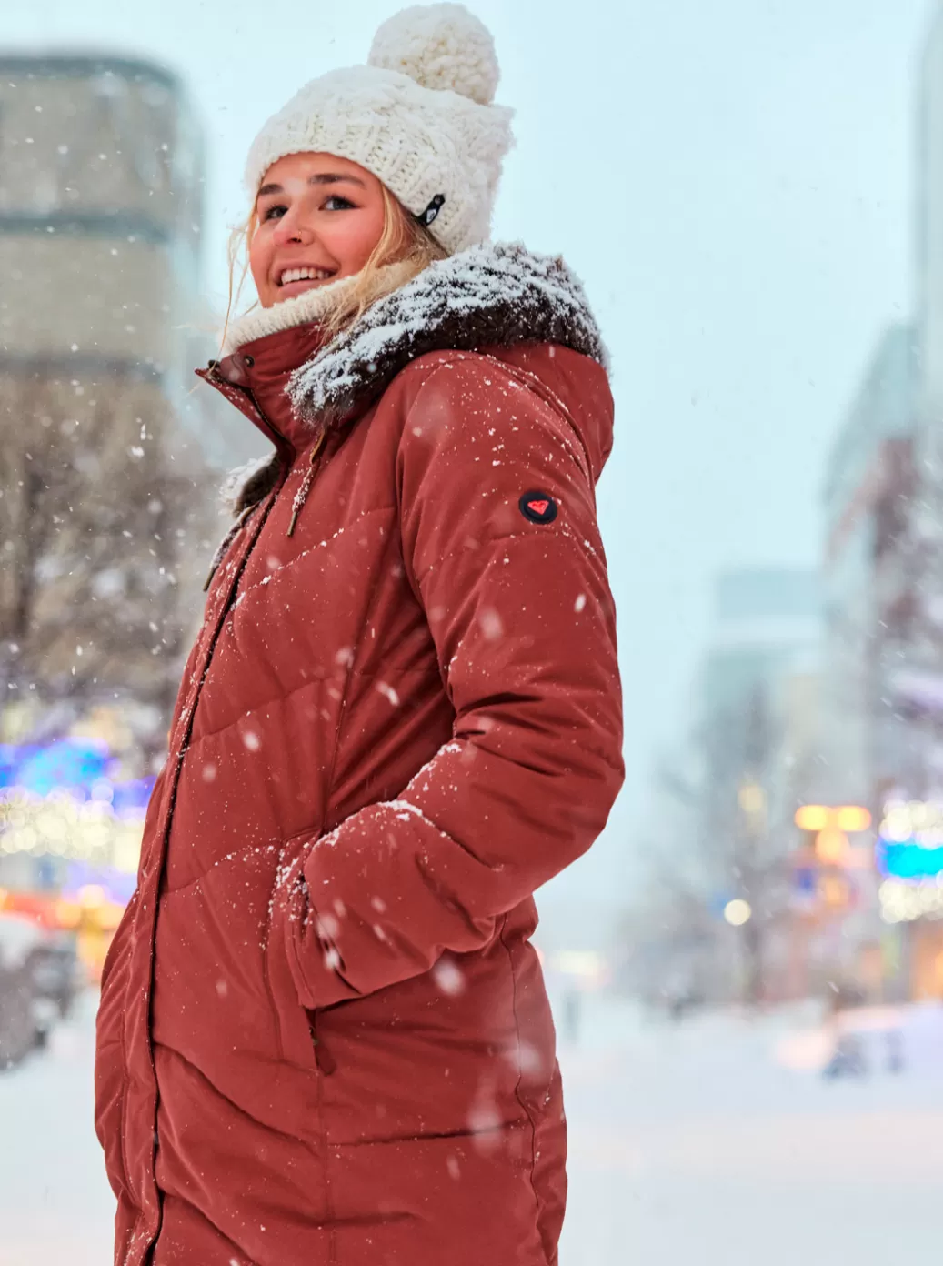 Winter Jackets | Snow Jackets | WOMEN ROXY Ellie Warmlink Winter Jacket With Heating Panel Smoked Paprika