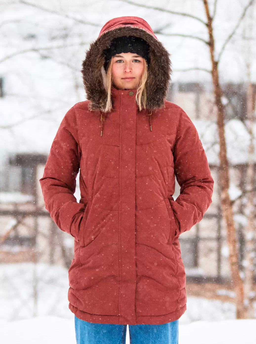 Winter Jackets | Snow Jackets | WOMEN ROXY Ellie Warmlink Winter Jacket With Heating Panel Smoked Paprika