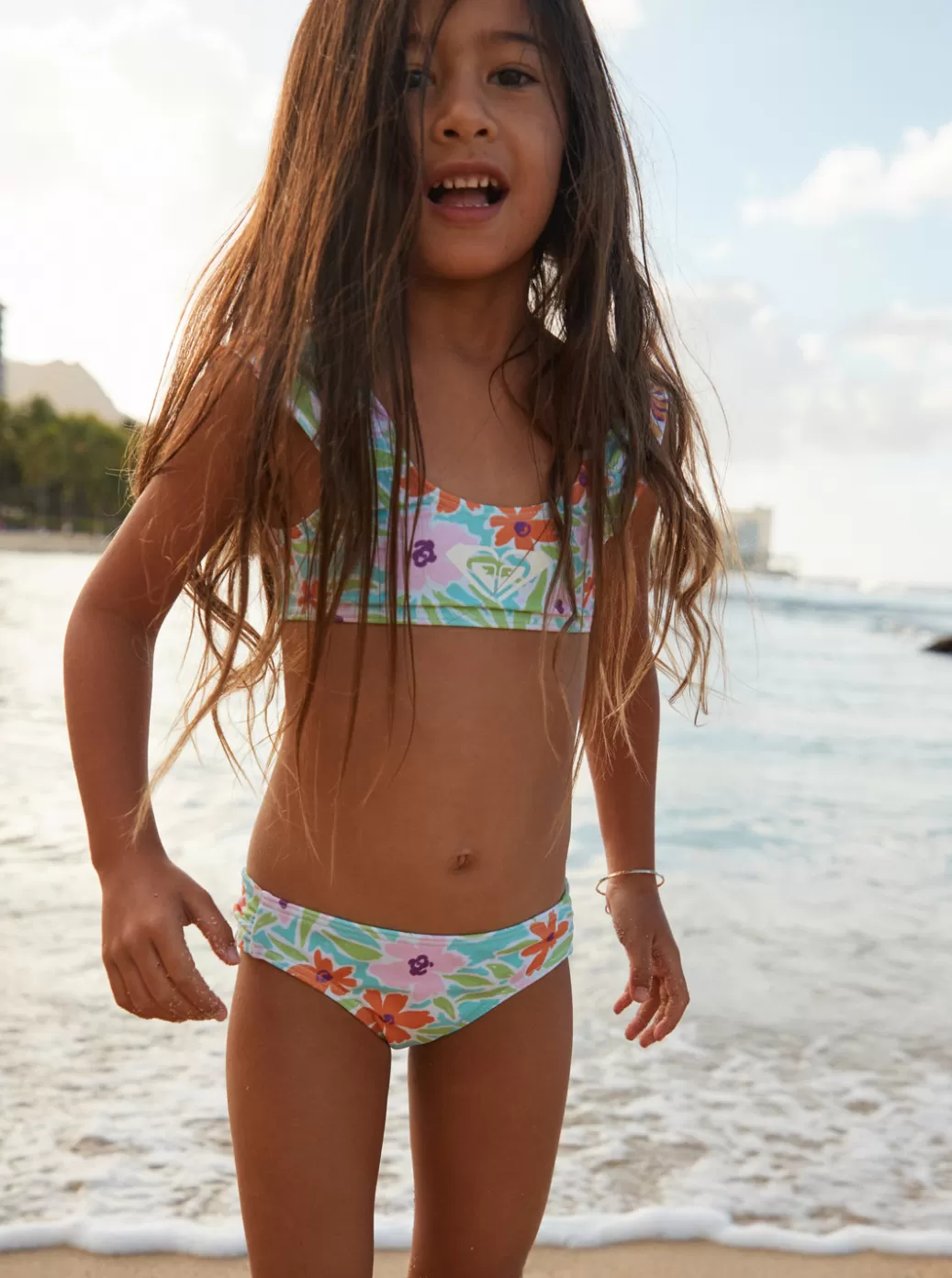 Swim | KIDS ROXY Girl's 2-7 Hawaiian Spirit Bralette Set Bikini Set Aruba Blue Hawaiian Spirit