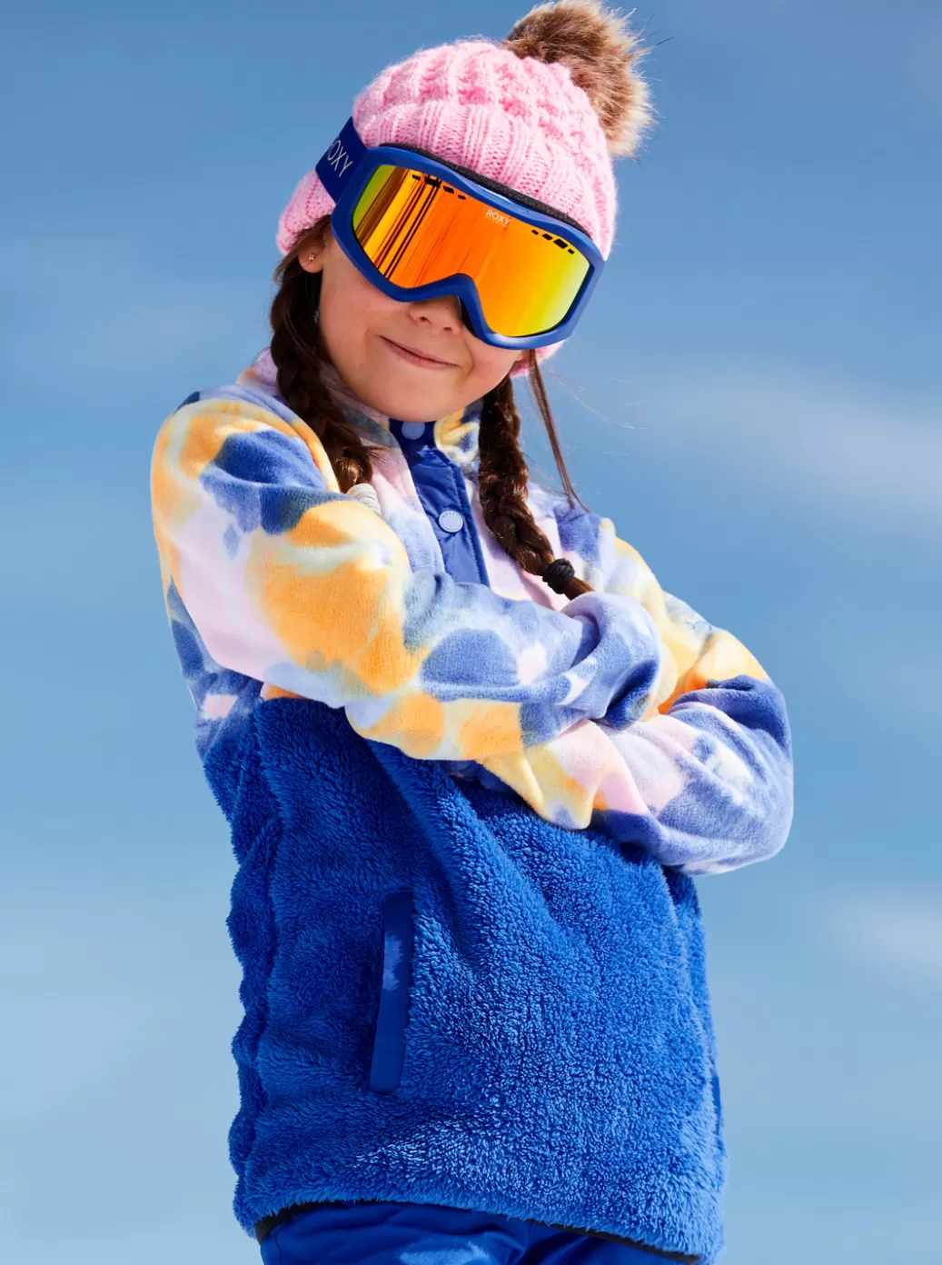 Sweatshirts & Hoodies | Snow Jackets | Girls Snow | KIDS | WOMEN ROXY Girl's 4-16 Alabama Technical Fleece Bright White Pansy Pansy Rg