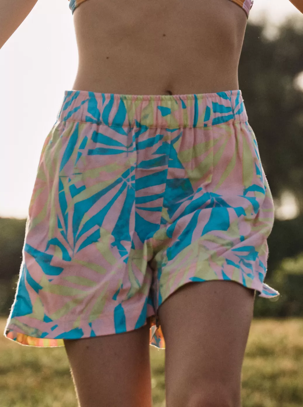 Skirts & Shorts | KIDS ROXY Girl's 4-16 Blue Ocean Floor Viscose Shorts For Girls Daiquiri Green All Palmed O Rg