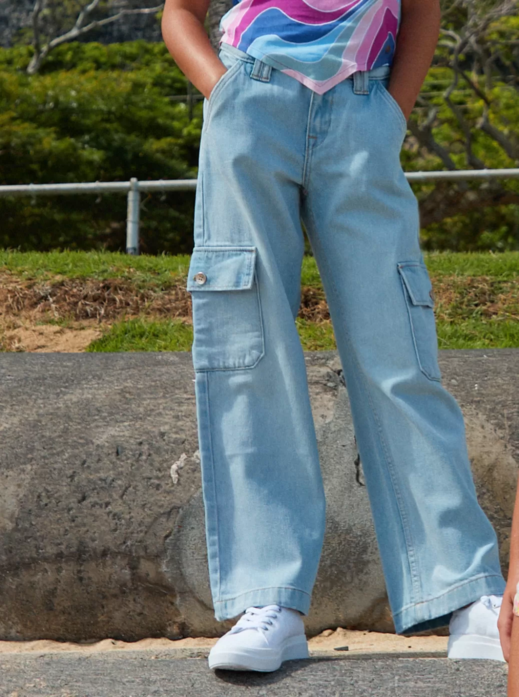 Jeans & Pants | KIDS ROXY Girl's 4-16 Celestial Dancer Cargo Pants Light Blue