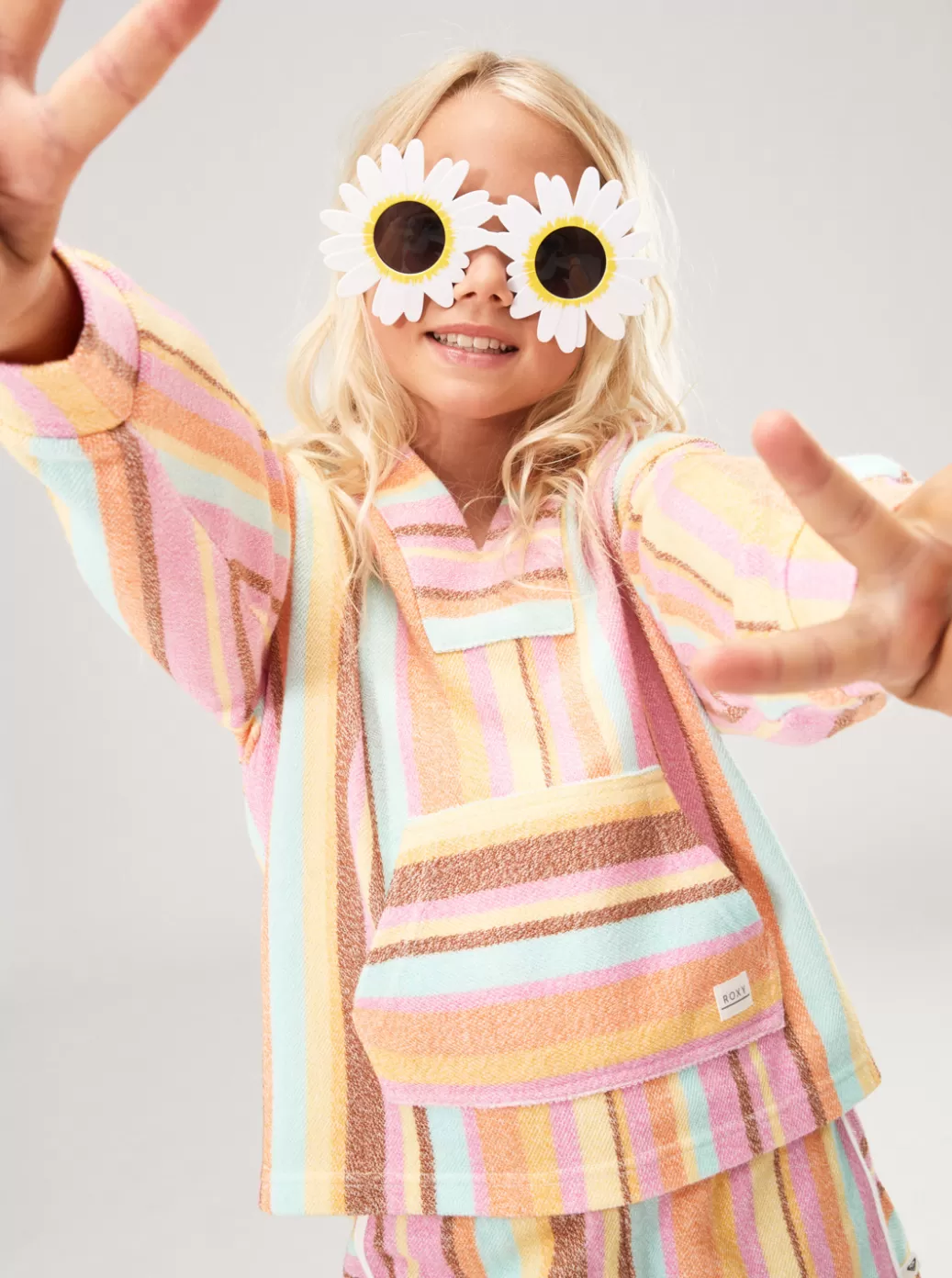 Sweatshirts & Hoodies | KIDS ROXY Girl's 4-16 Feels Like Summer Pullover Sweatshirt Mocha Bisque Mirage Stripe