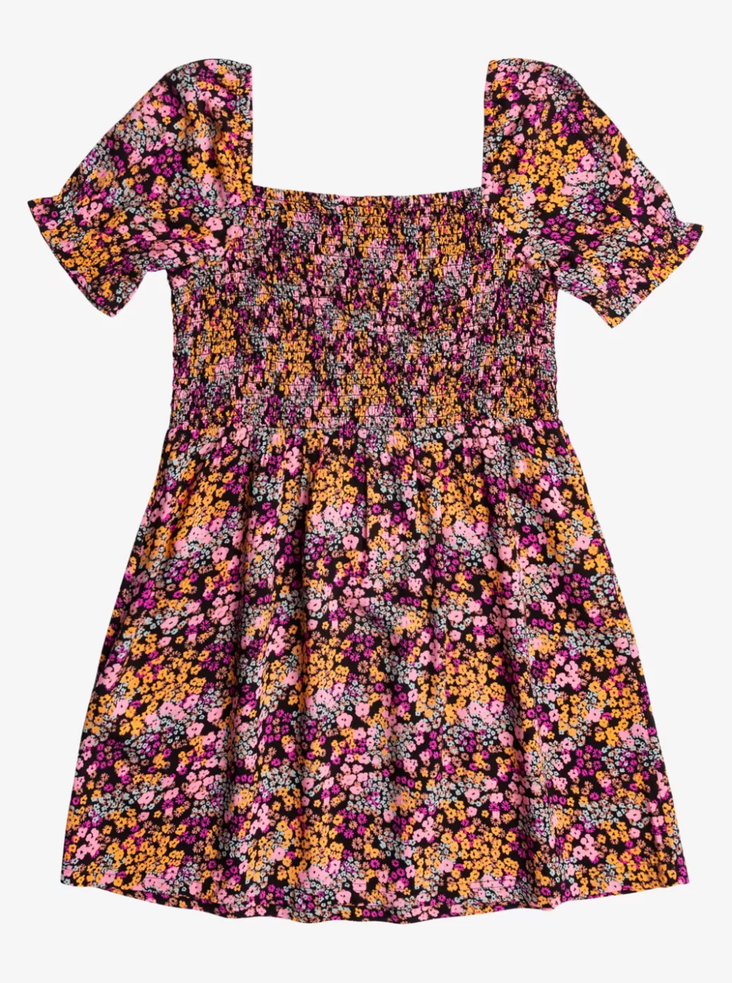 Dresses & Rompers | KIDS ROXY Girl's 4-16 Free The Animal Short Sleeve Dress Anthracite Floral Daze