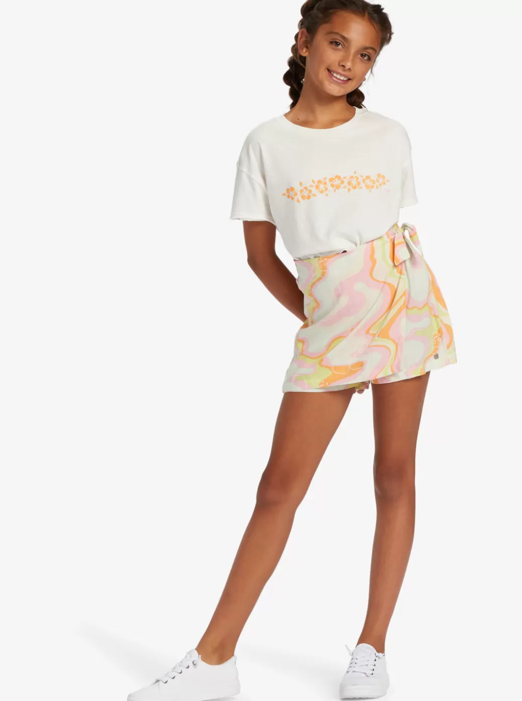 Skirts & Shorts | KIDS ROXY Girl's 4-16 Into The Unknown Wrap Skort For Girls Ambroisia Hibiscus Hype