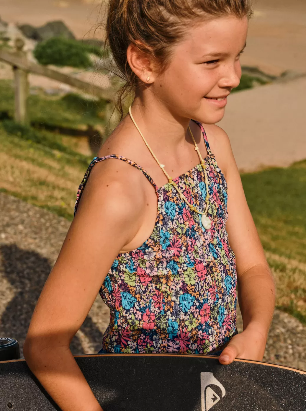 Tops | KIDS ROXY Girl's 4-16 Put It In A Love Song Strappy Crop Top For Girls Mood Indigo Tropical Rays