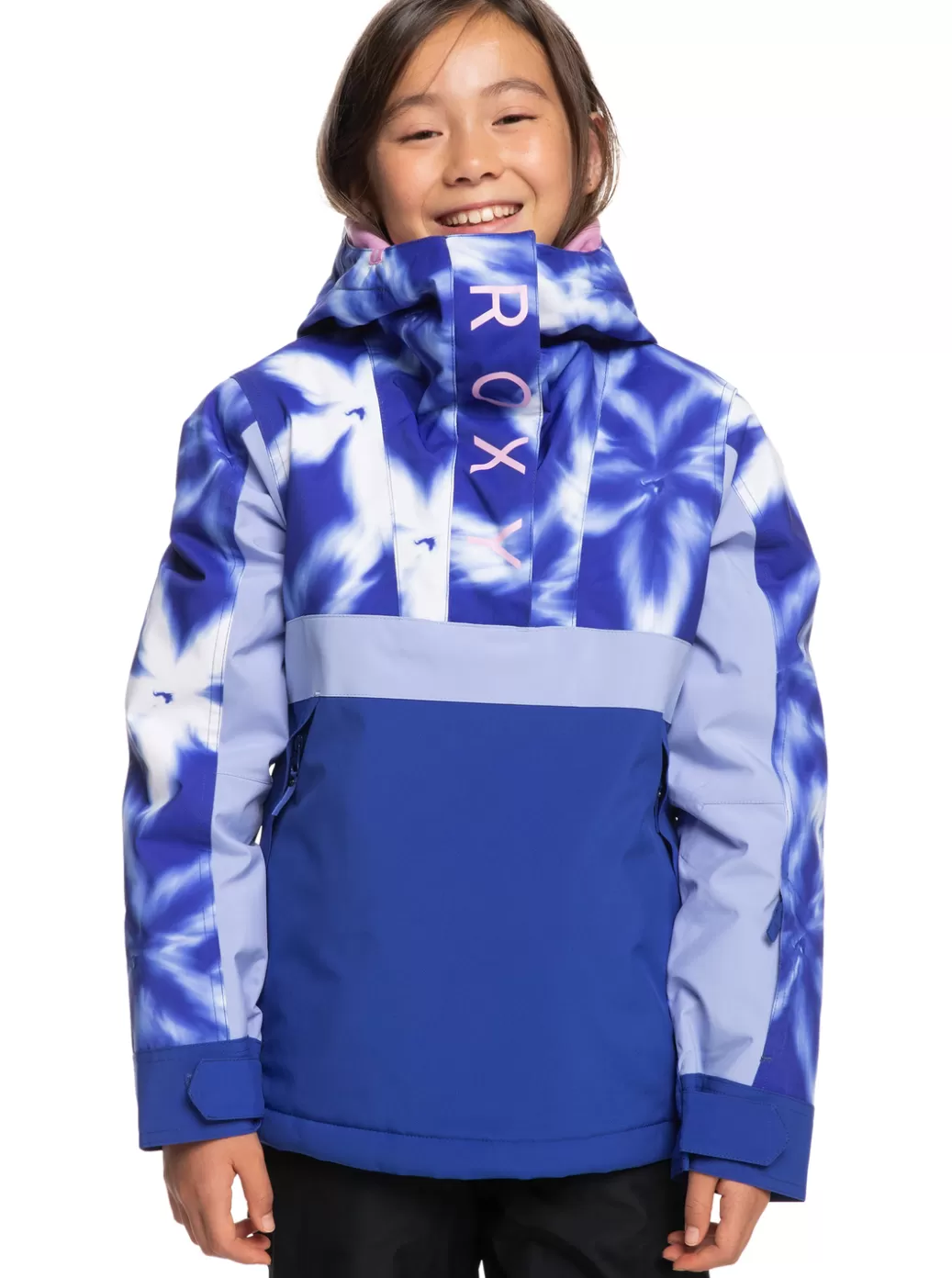 Snow Jackets | Girls Snow | KIDS | WOMEN ROXY Girl's 4-16 Shelter Technical Snow Jacket Bluing Frozen Flower