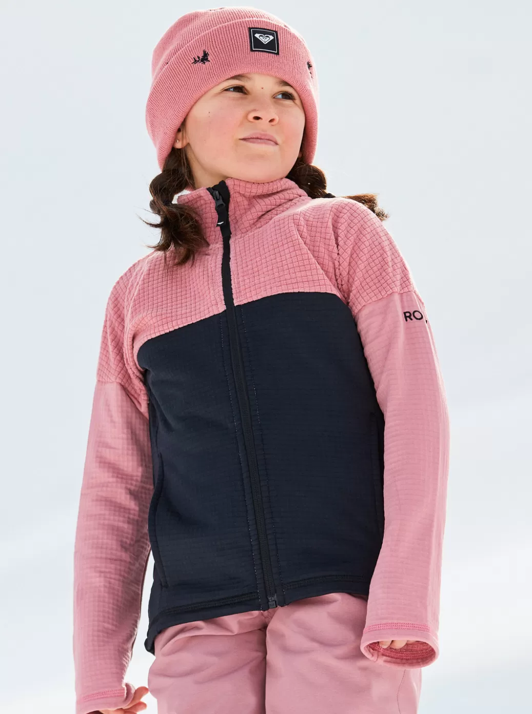 Sweatshirts & Hoodies | Snow Jackets | Girls Snow | KIDS | WOMEN ROXY Girl's 4-16 Sidley Technical Zip-Up Fleece Dusty Rose
