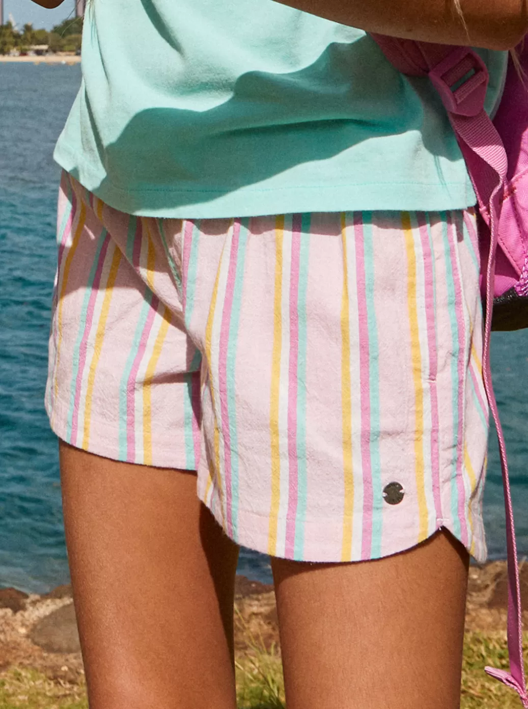 Jeans & Pants | KIDS ROXY Girl's 4-16 Una Mattina Multico Shorts Pirouette Surf Happy Stripe Rg