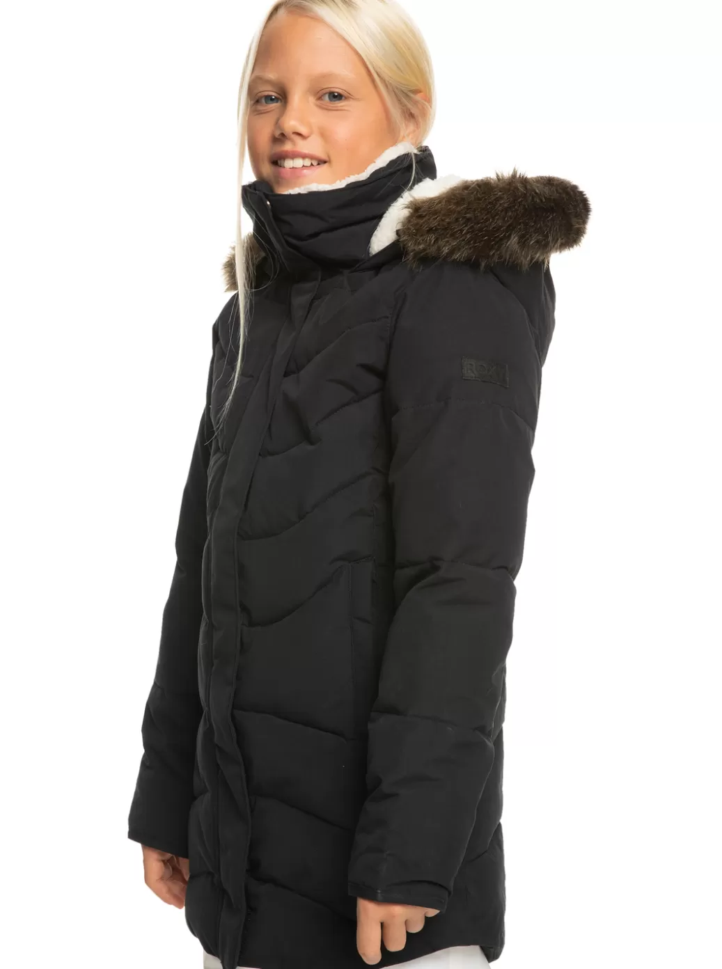 Jackets | Girls Snow | KIDS | WOMEN ROXY Girls' 4-16 Elsie Longline Winter Jacket True Black