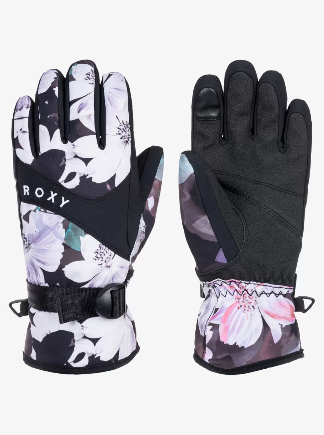 Snow Accessories | Girls Snow | KIDS | WOMEN ROXY Girls' 4-16 Jetty Technical Snowboard/Ski Gloves True Black Blurry Flower