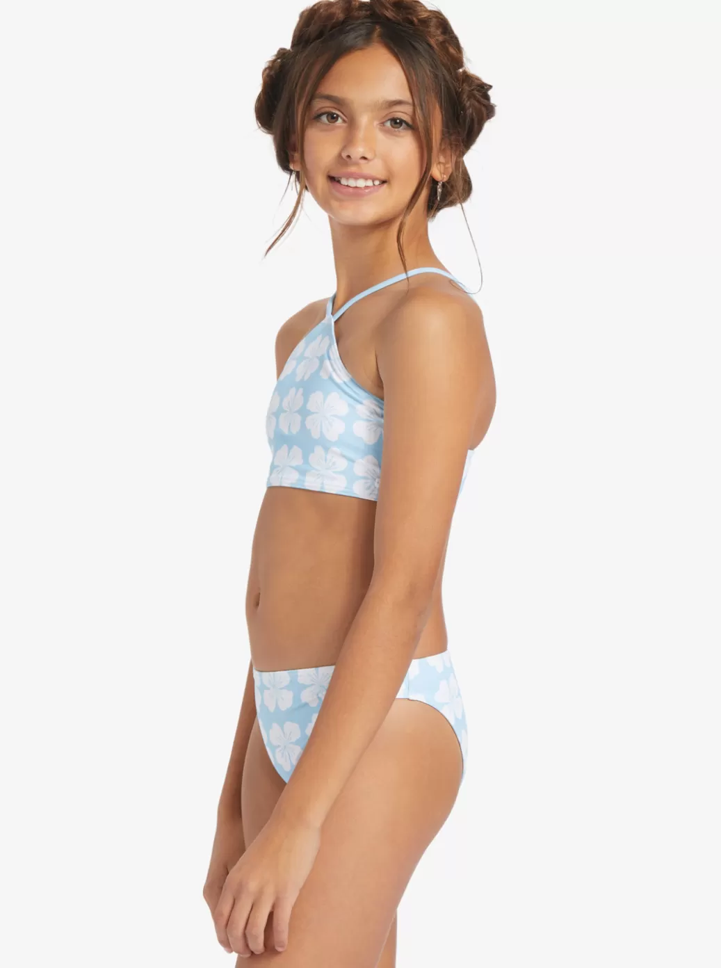 Swim | KIDS ROXY Girls' 7-16 Vacation Memories Two Piece Crop Top Bikini Set Clear Sky Clik