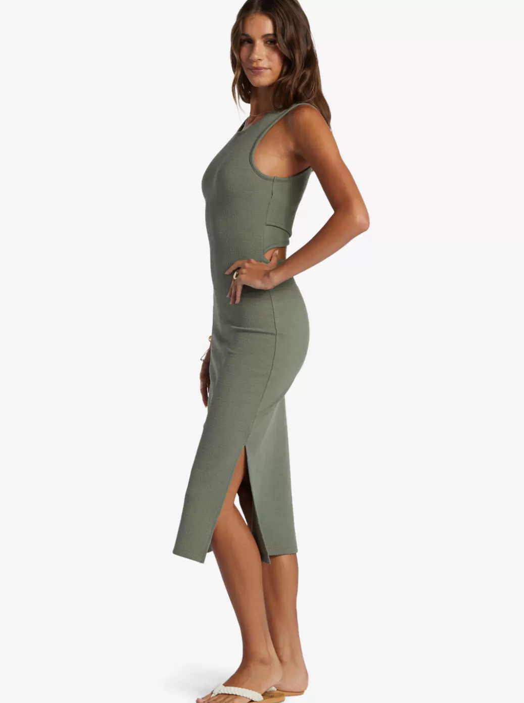 Dresses | WOMEN ROXY Good Keepsake Midi Dress Agave Green