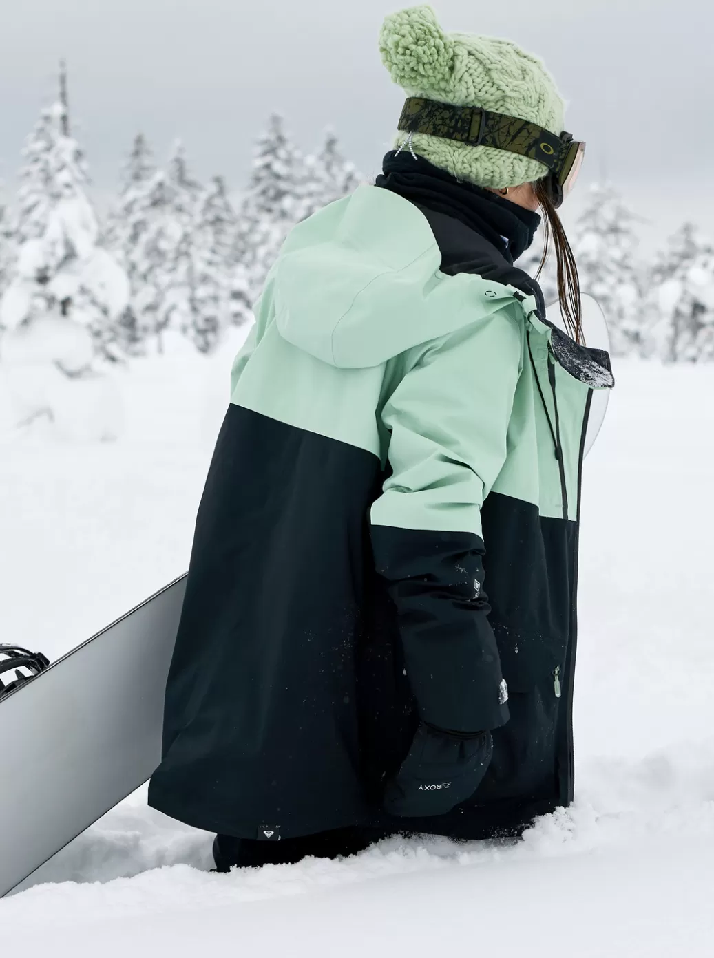 Hydrosmart | Boundless Snow | Snow Jackets | WOMEN ROXY GORE-TEX® Stretch Purelines Technical Snow Jacket Cameo Green