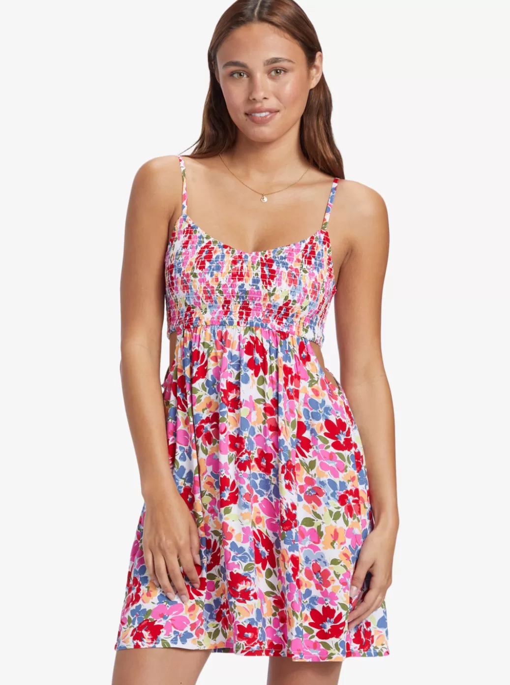 Dresses | WOMEN ROXY Hot Tropics Mini Dress Shocking Pink Bloomin Babe