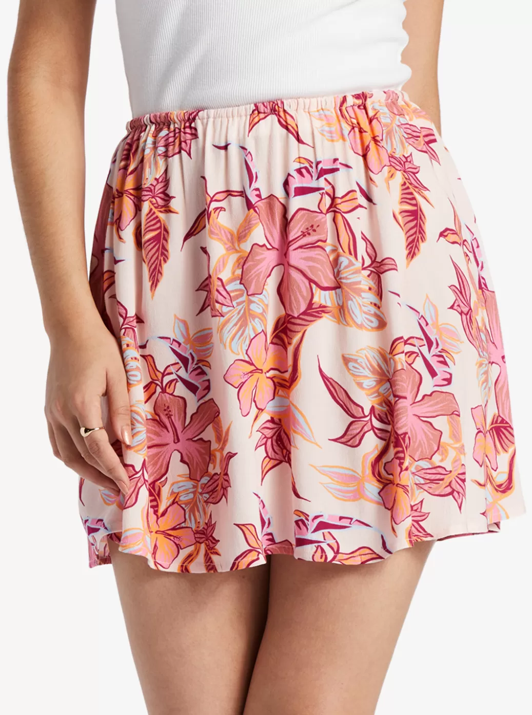 Skirts | WOMEN ROXY Para Paradise Drawstring Mini Skirt Pale Dogwood Kartofeel Tropica