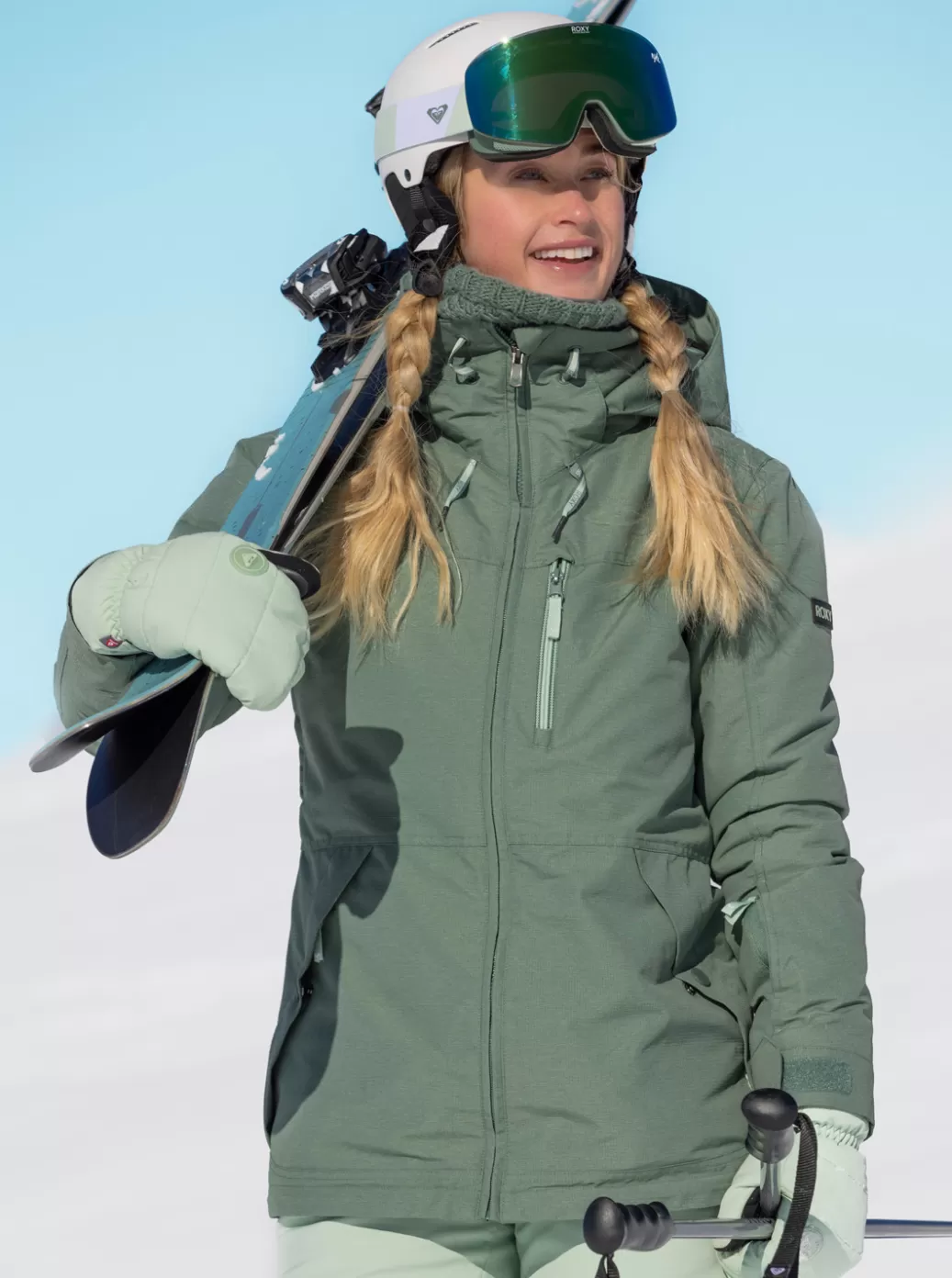 On the Mountain | Hydrosmart | Snow Jackets | WOMEN ROXY Presence Parka Technical Snow Jacket Dark Forest