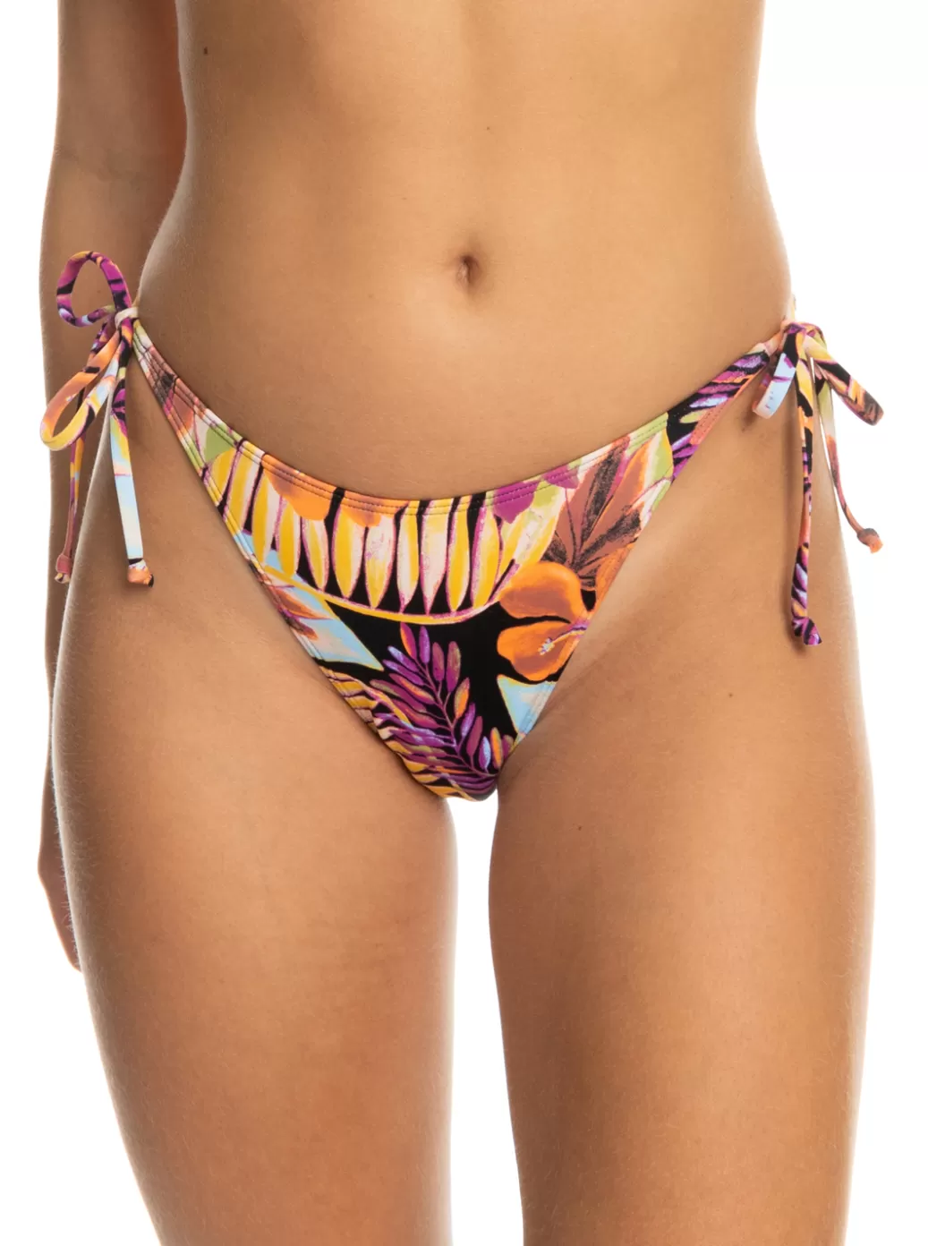 Swimsuits | Bikini Bottoms | Bikinis | WOMEN ROXY Printed Beach Classics Cheeky Bikini Bottoms Anthracite Hot Tropics Swim Ax