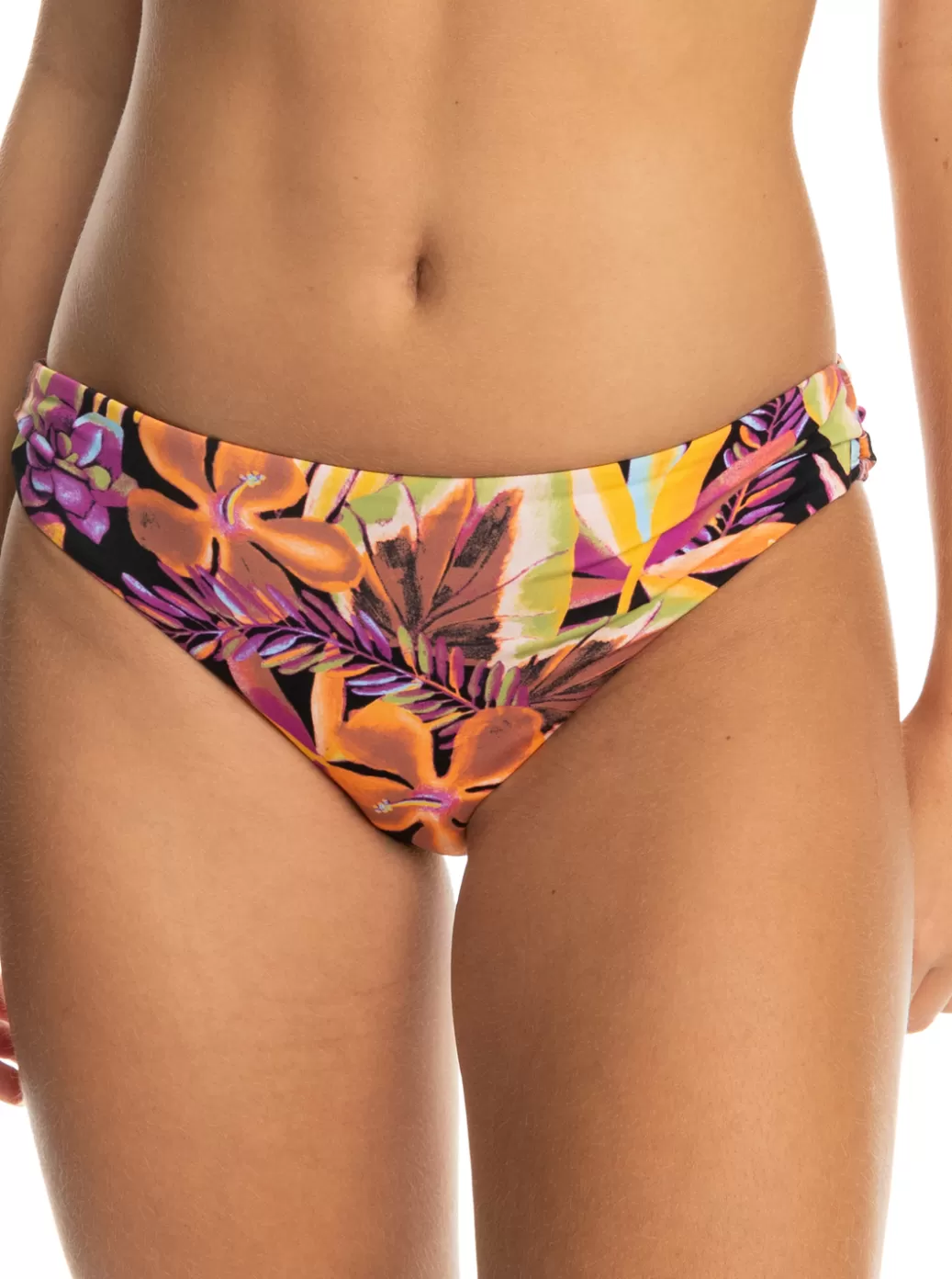 Swimsuits | Bikini Bottoms | Bikinis | WOMEN ROXY Printed Beach Classics Hipster Bikini Bottoms Anthracite Hot Tropics Swim Ax