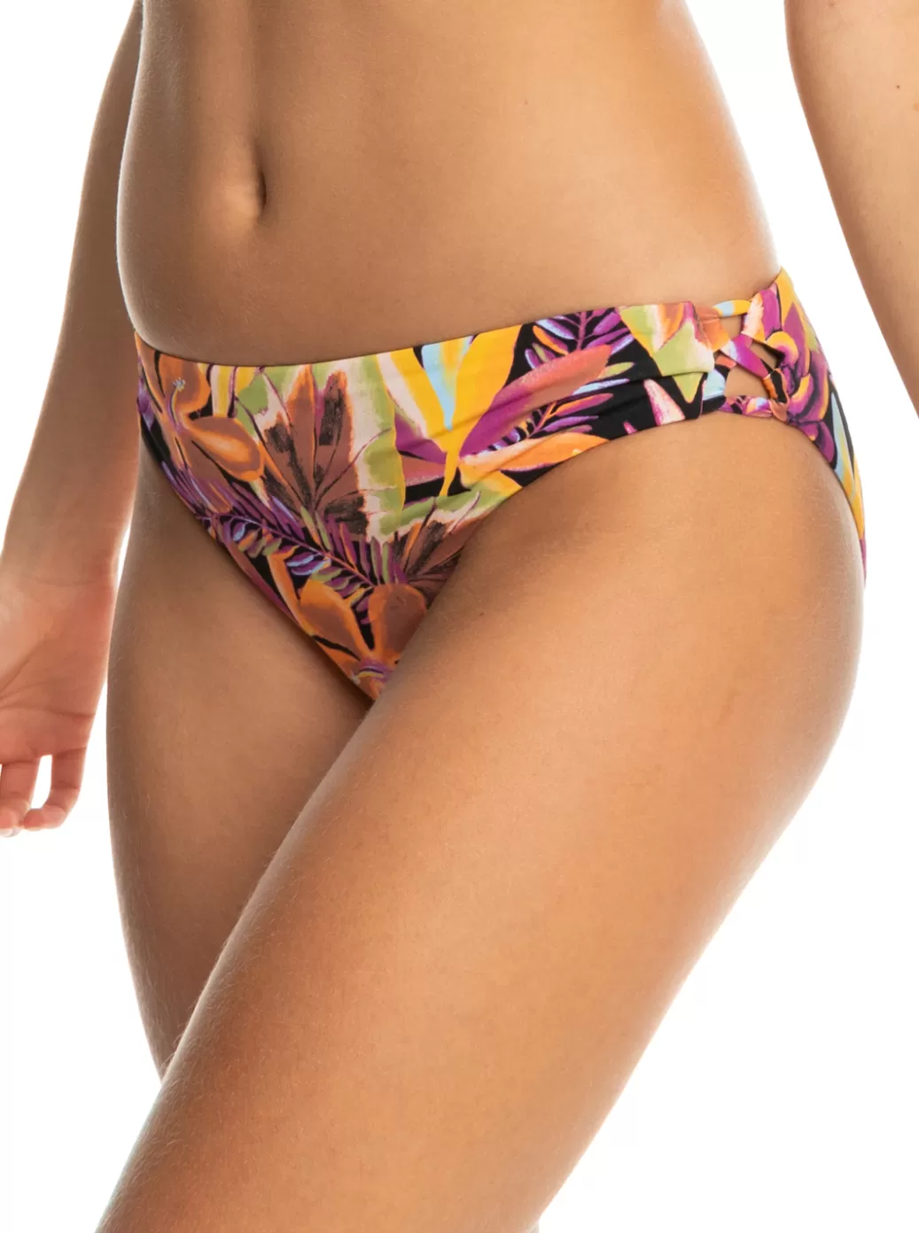 Swimsuits | Bikini Bottoms | Bikinis | WOMEN ROXY Printed Beach Classics Hipster Bikini Bottoms Anthracite Hot Tropics Swim Ax