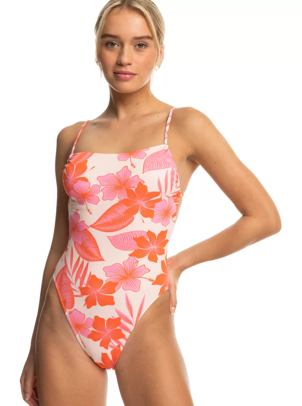 One Pieces | WOMEN ROXY Printed Beach Classics One-Piece Swimsuit Pale Dogwood Lhibiscus