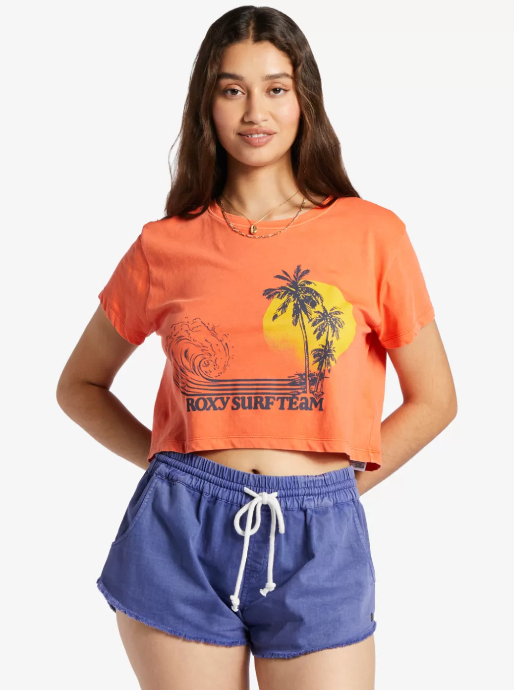 Tees & Tanks | Tops | WOMEN ROXY Retro Surf Team Sleeveless Muscle T-Shirt Tigerlily