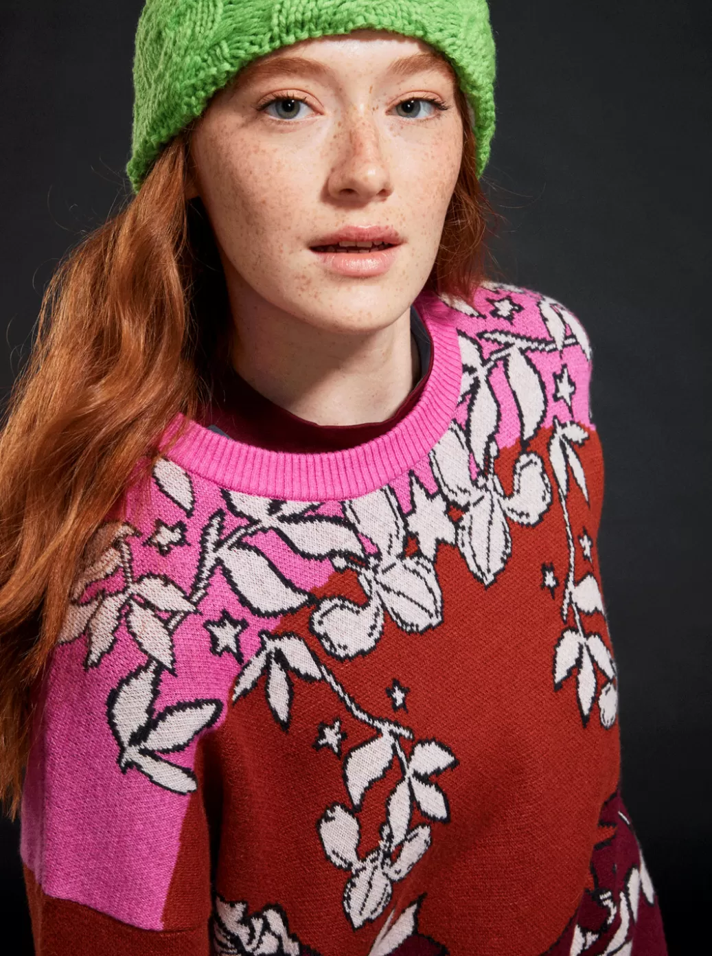 Snow Accessories | Fleece & Softshells | WOMEN ROXY ROWLEY X Technical Sweater Burnt Henna Laurel Floral