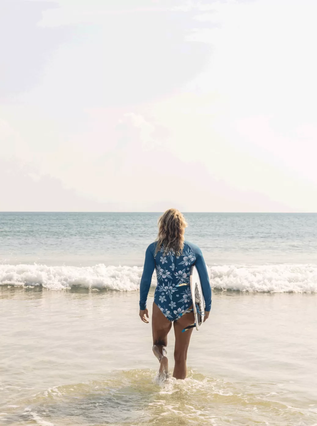 Rashguards | WOMEN ROXY Life All Day Aloha Long Sleeve One-Piece Swimsuit Moroccan Blue Alahia