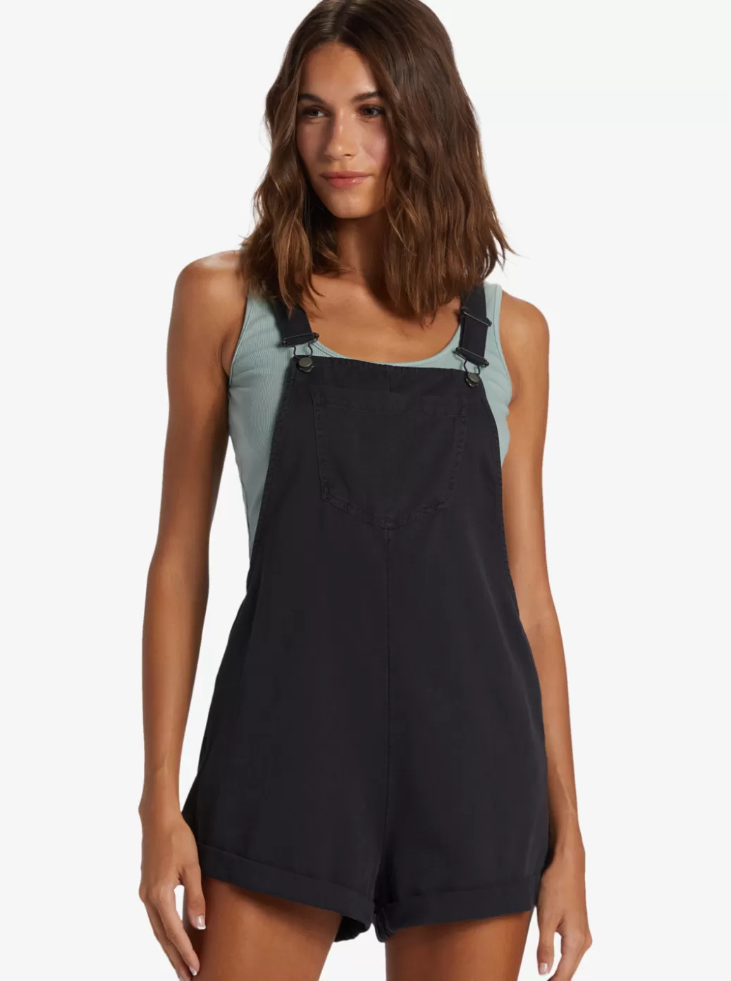 Jumpsuits & Rompers | Dresses | WOMEN ROXY Silver Sky Set Short Overalls Bitter Chocolate