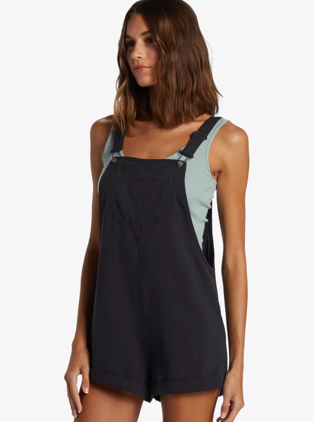 Jumpsuits & Rompers | Dresses | WOMEN ROXY Silver Sky Set Short Overalls Bitter Chocolate