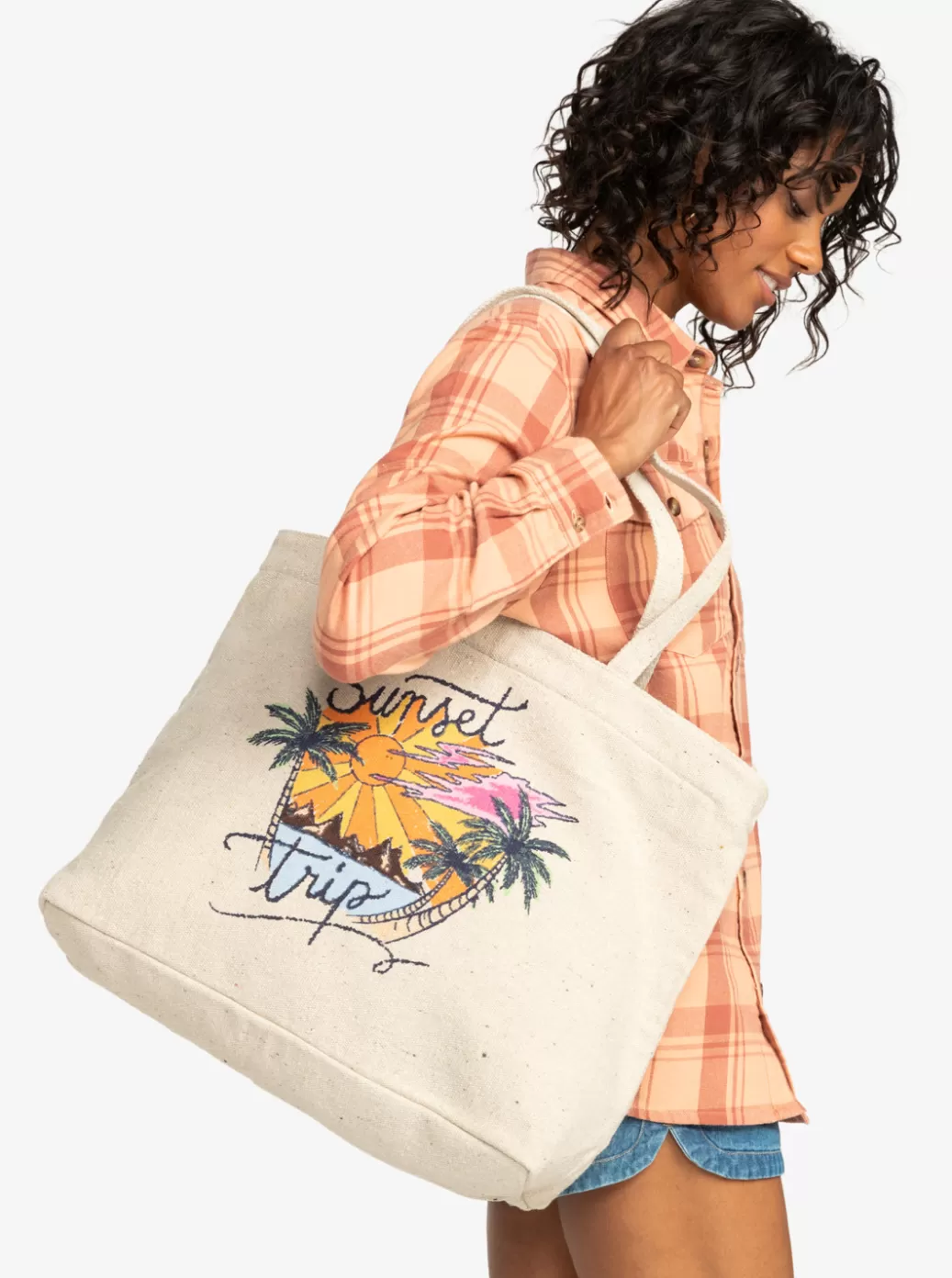 Handbags | WOMEN ROXY Summer Flower Tote Bag Natural