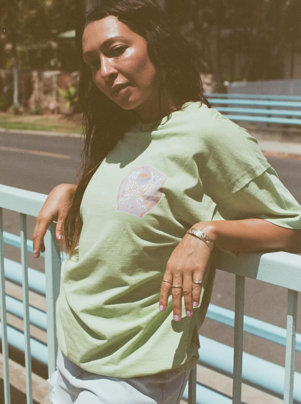 Tees & Tanks | WOMEN ROXY Sweet Janis Oversized T-Shirt Jade Lime