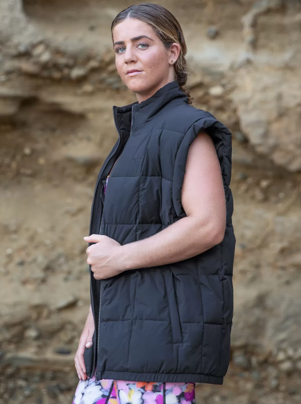 Caroline Marks Favorites | Active by Nature | Jackets | WOMEN ROXY Waves Of Warmth Quilted Vest Anthracite