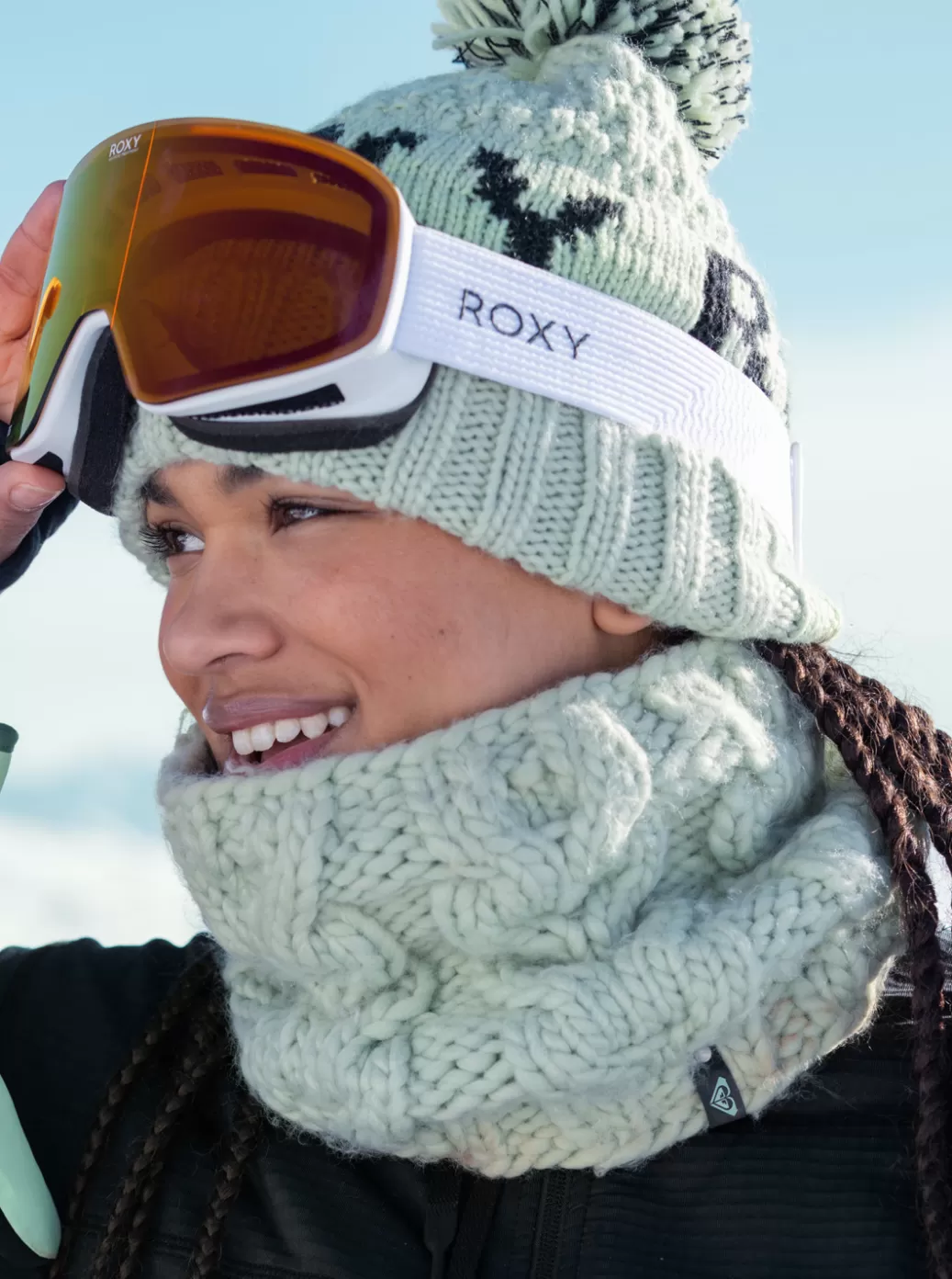 Hydrosmart | Snow Accessories | WOMEN ROXY Winter Technical Fleece Collar Cameo Green