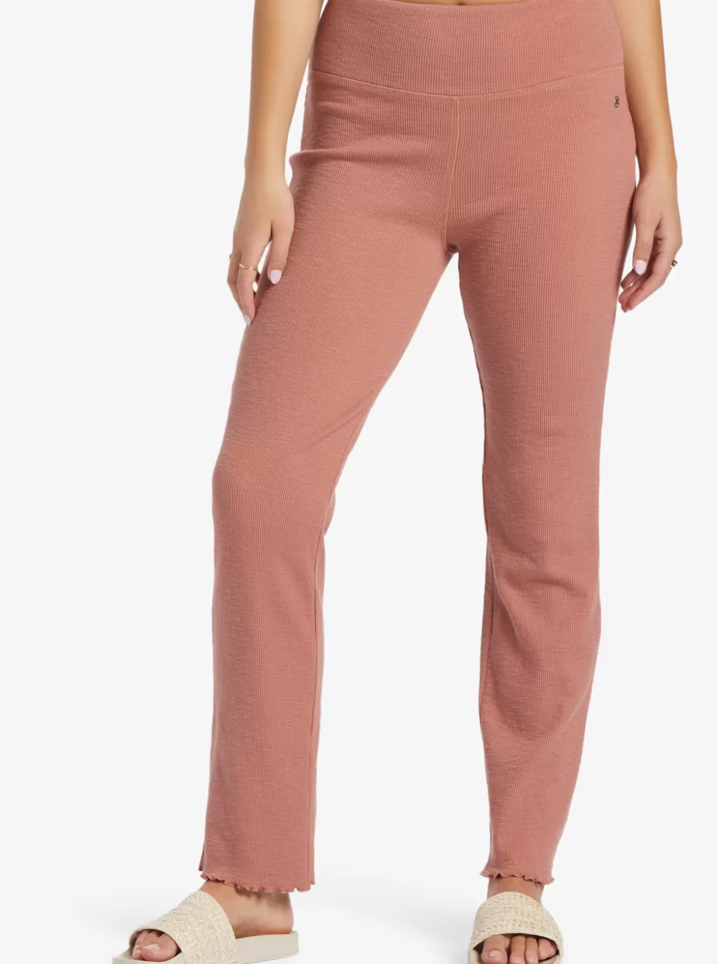 Loungewear | Pants & Jeans | WOMEN ROXY Zuma Knit High Waist Knit Flare Pants Cedar Wood