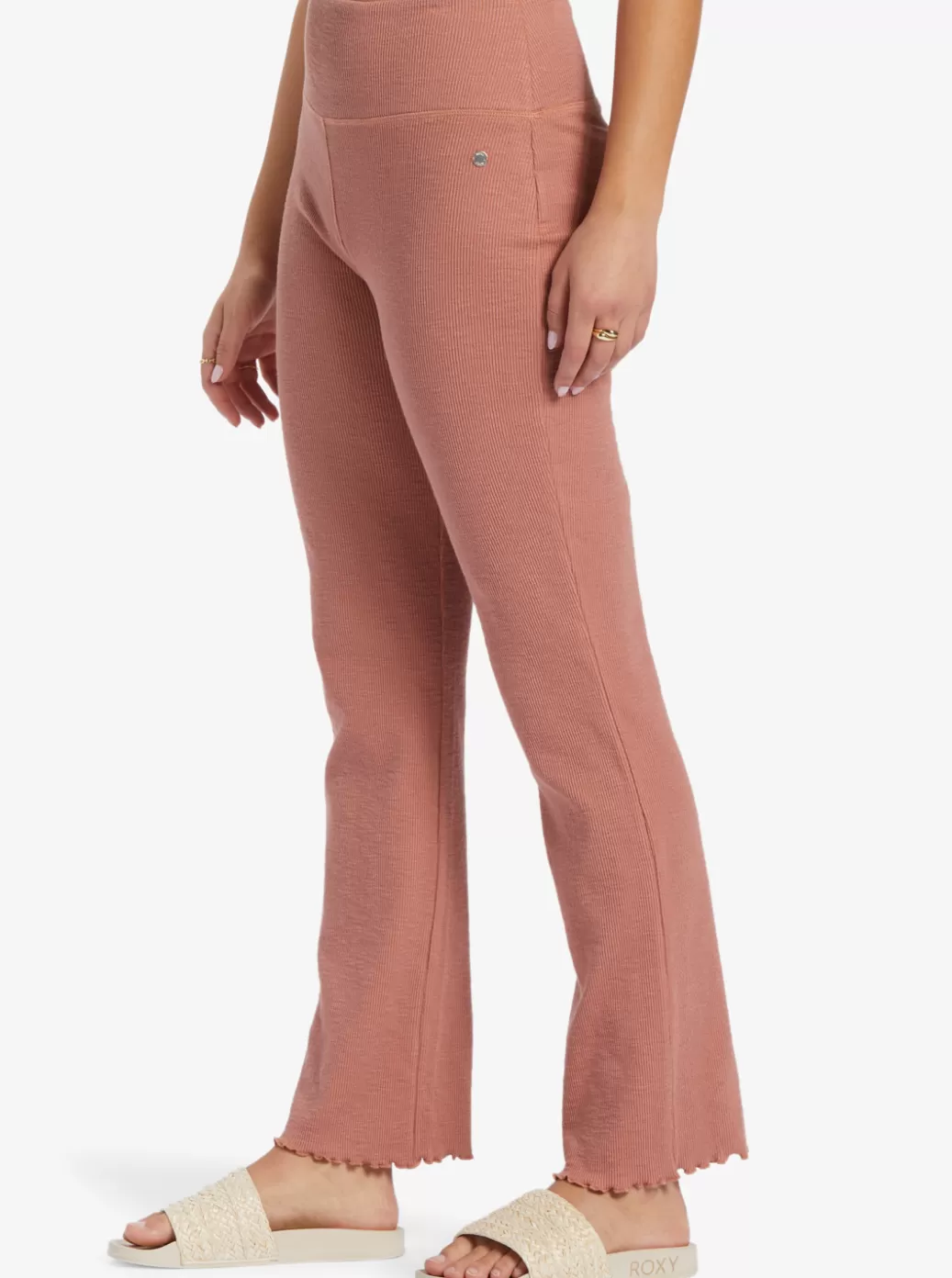 Loungewear | Pants & Jeans | WOMEN ROXY Zuma Knit High Waist Knit Flare Pants Cedar Wood